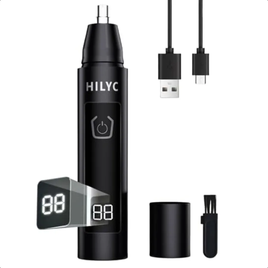 

Триммер для волос в ушах и носу, перезаряжаемый через USB, для бровей и волос на лице, для мужчин и женщин, электрический водонепроницаемый для удаления волос на лице
