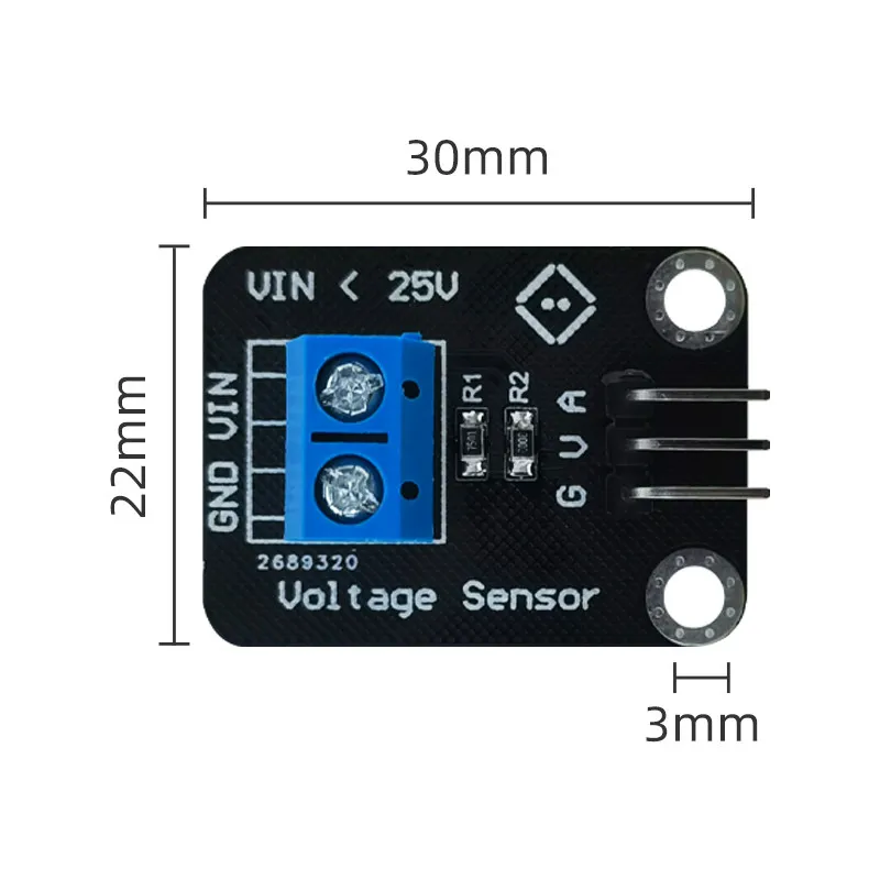 2pc Voltage Detection Module, Voltage Sensor Compatible with Arduino, DC Voltage Measuring Module for Voltage Monitoring Test