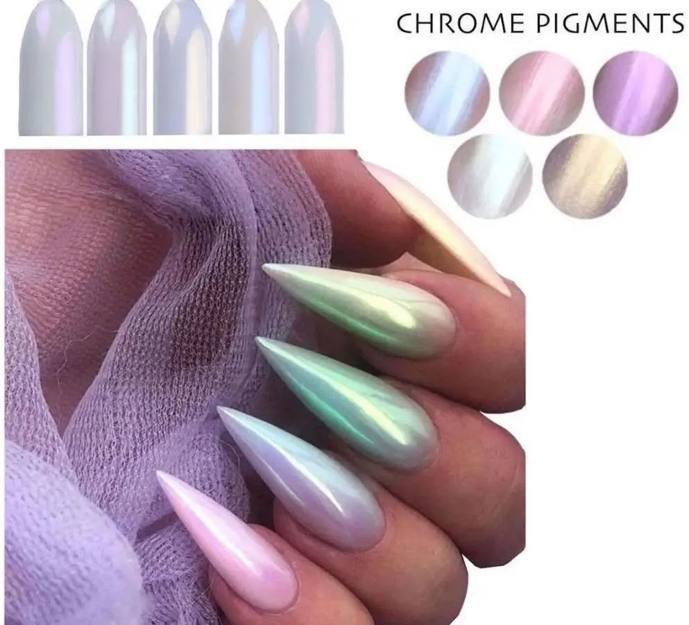 1 Box Pearl Nail Glitter Powder Aurora Mirror Metallic Effect Shiny Holographic Nail Chrome Polish Manicure Decoration Pigment&8