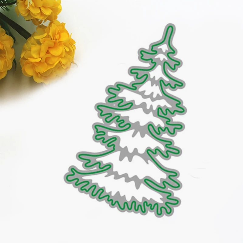 شجرة عيد الميلاد المعادن قطع يموت Stencil DIY بها بنفسك سجل القصاصات ألبوم ورقة بطاقة قالب