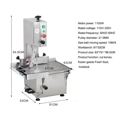 J210A Electric Bone Saw Meat Cutter Frozen Meat Bone Cutting Machine Commercial Electric Bone Sawing Machine For Cutting Bones