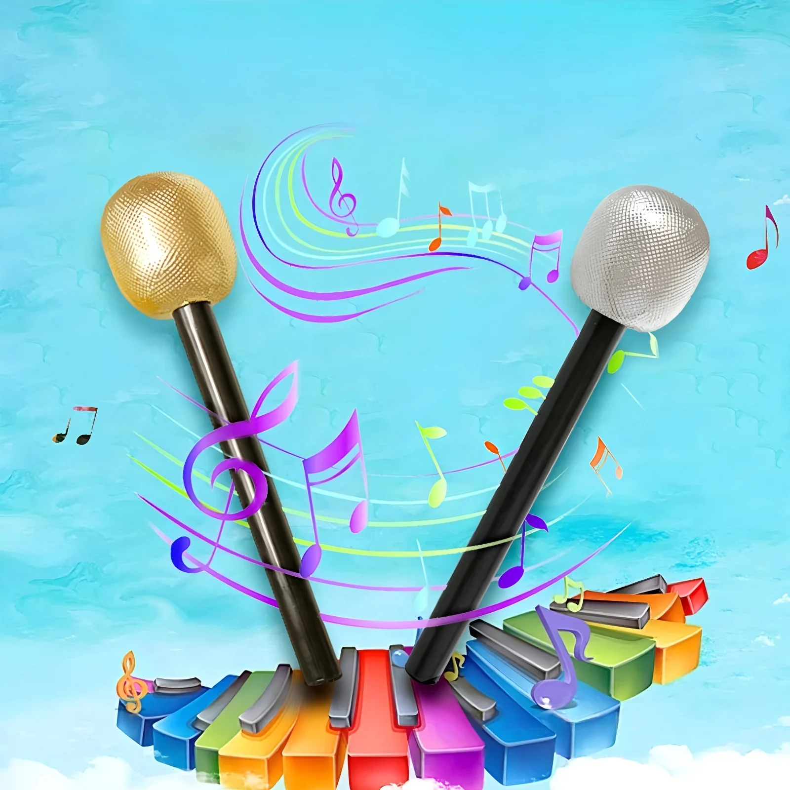 

20 шт./лот, реквизит для микрофона, пластиковый диско-сцена, рок-звезда, блестящие микрофоны, украшение для Хэллоуина, Рождества, караоке, вечеринки