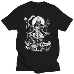 Hindu God Kali Men's T-Shirt Summer Fashion Short Sleeve T-Shirt Round Neck Cotton Black Top High Quality Fashion