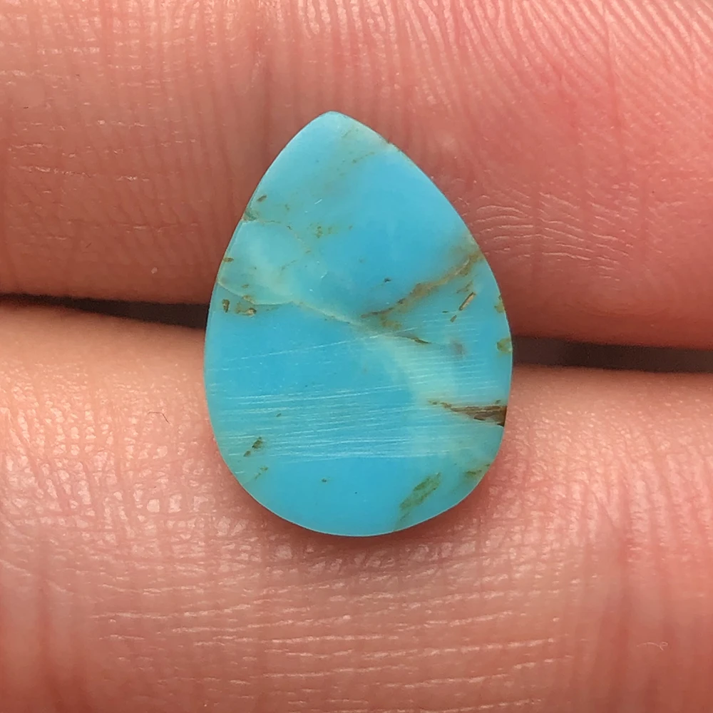 Natural teardrop shaped turquoise 1.08g, bare stone pendant, bracelet and other jewelry with main stone