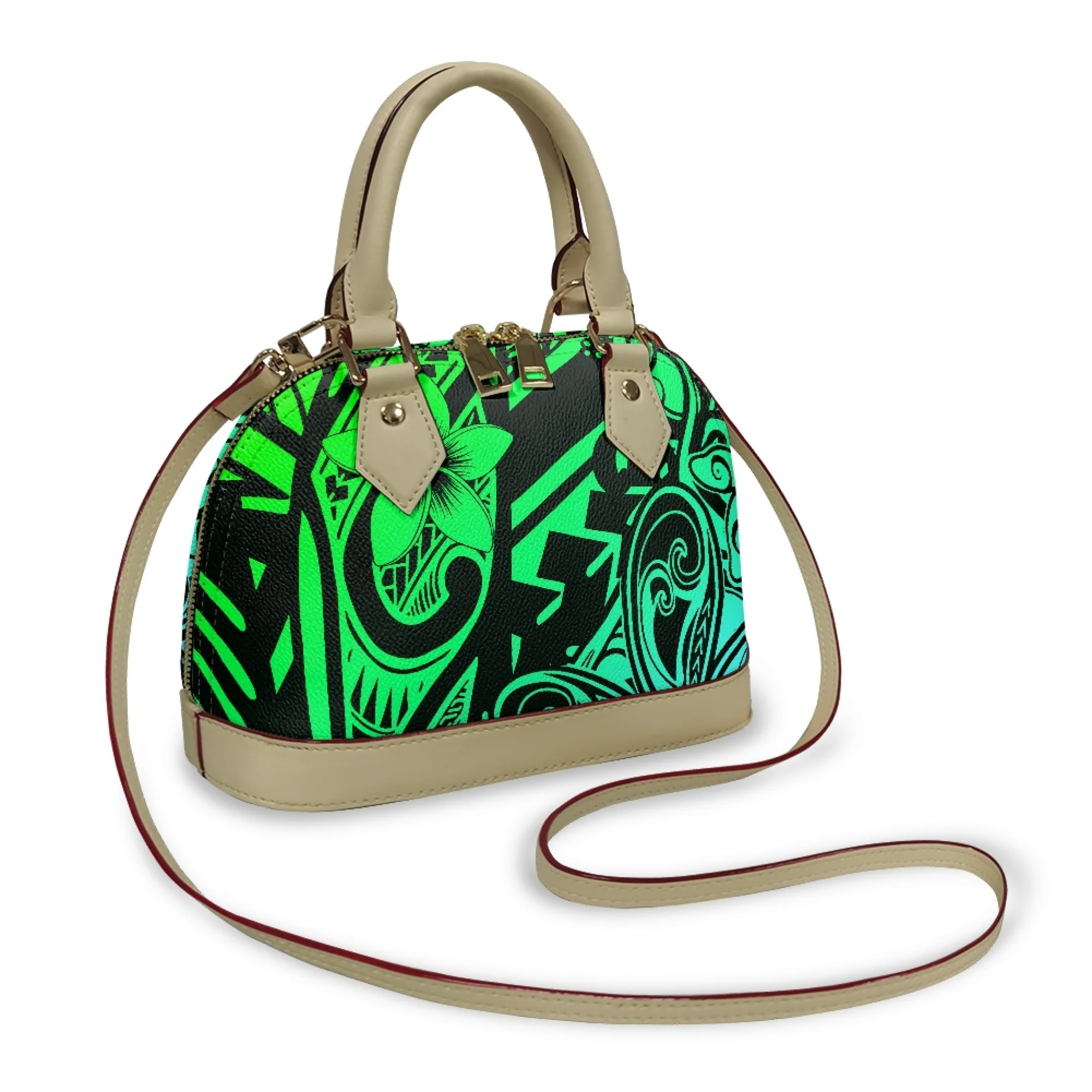 هاواي حقيبة نسائية أنيقة نمط الأزهار تصميم حقيبة نسائية بولينيزيا حقيبة يد نسائية مخصصة شل حقيبة نمط ساموا