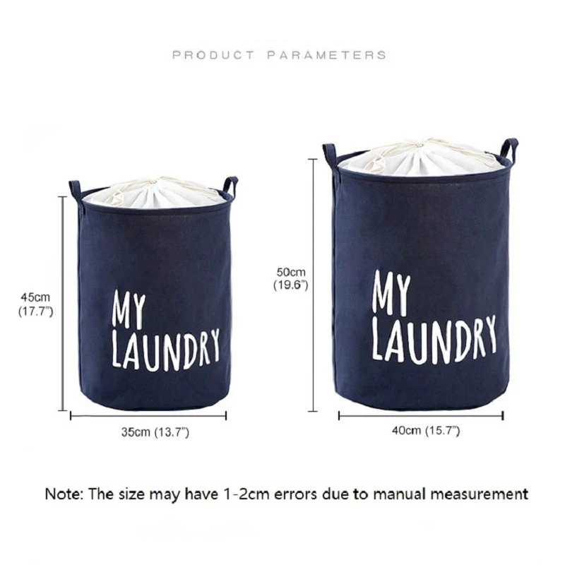 Home Laundry Basket Linen Cotton Foldable Laundry Hamper Waterproof Clothes Toys Organizer High Capacity Bathroom Storage Basket