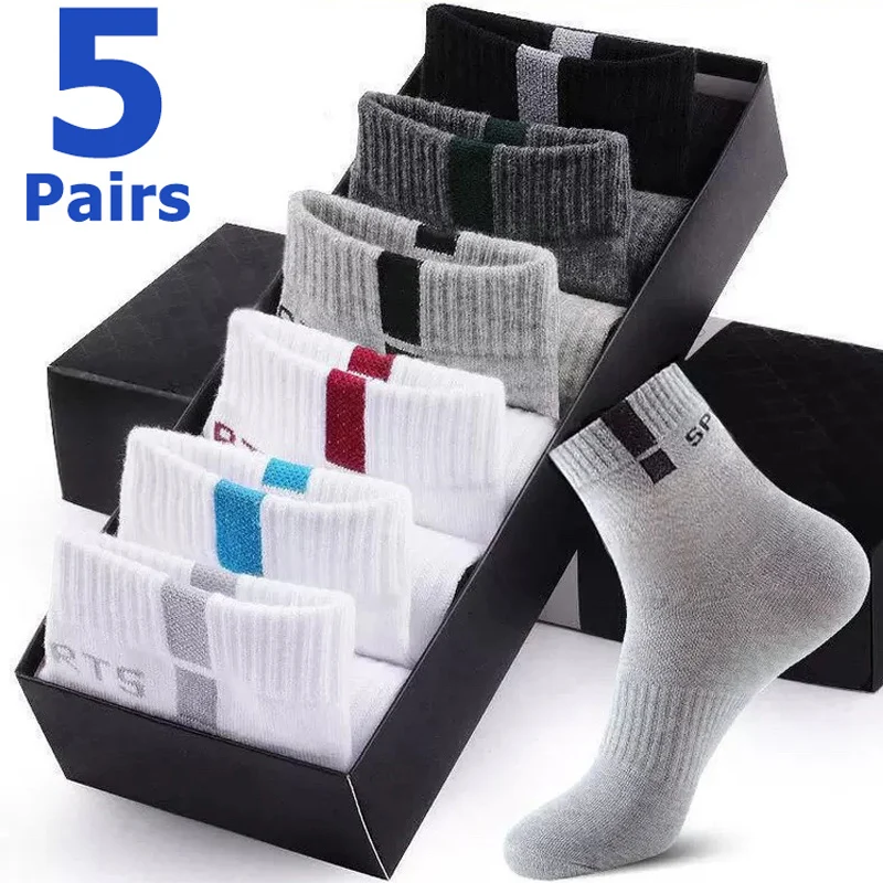 Bamboo Fiber Autumn Winter Men Middle Tube Socks Cotton Sports Sock Breathable Deodorant Business Socks Plus Size 36-43