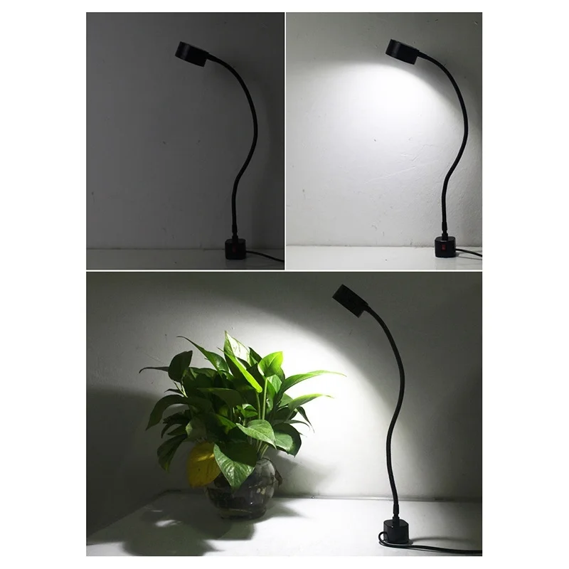 

AA91 LED Work Light Magnetic Base Flexible Gooseneck Lamp 220V 5W for Lathe Milling Drill Press Industrial Lighting, Eu Plug