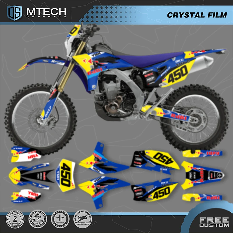 

DSMTECH мотоциклетные графические фоновые наклейки, наборы наклеек для YAMAHA WRF 450 2012 2013 2014 2015 012