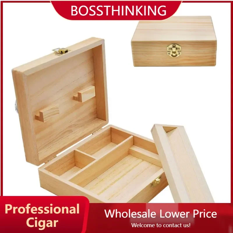 

Portable Wooden Storage Boxes Cigar Humidor Humidifier Smoking Accessories Moisturizing Device Reusable Tobacco Stash Box