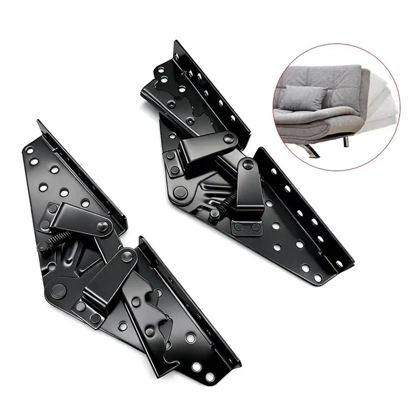 2Pcs 3-Position Sofa Bed Hinge Adjustable Angle Mechanism Soft Durable Metal Hardware for Home Furniture Renovation