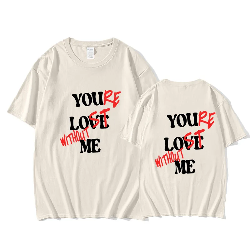 You Love Me Letter Printed T-shirt Summer Women/Men Short Sleeve 100% Cotton Clothing Loose T Shirts Vintage Casual Tee-shirts image 3