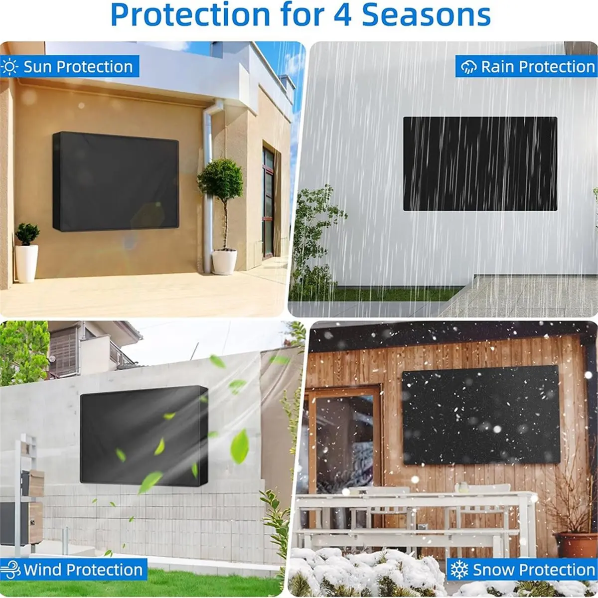 Outdoor TV Cover 60 to 65 Inch Weatherproof,600D Waterproof Full Protection TV Outdoor Covers for Outside Flat Screen TV