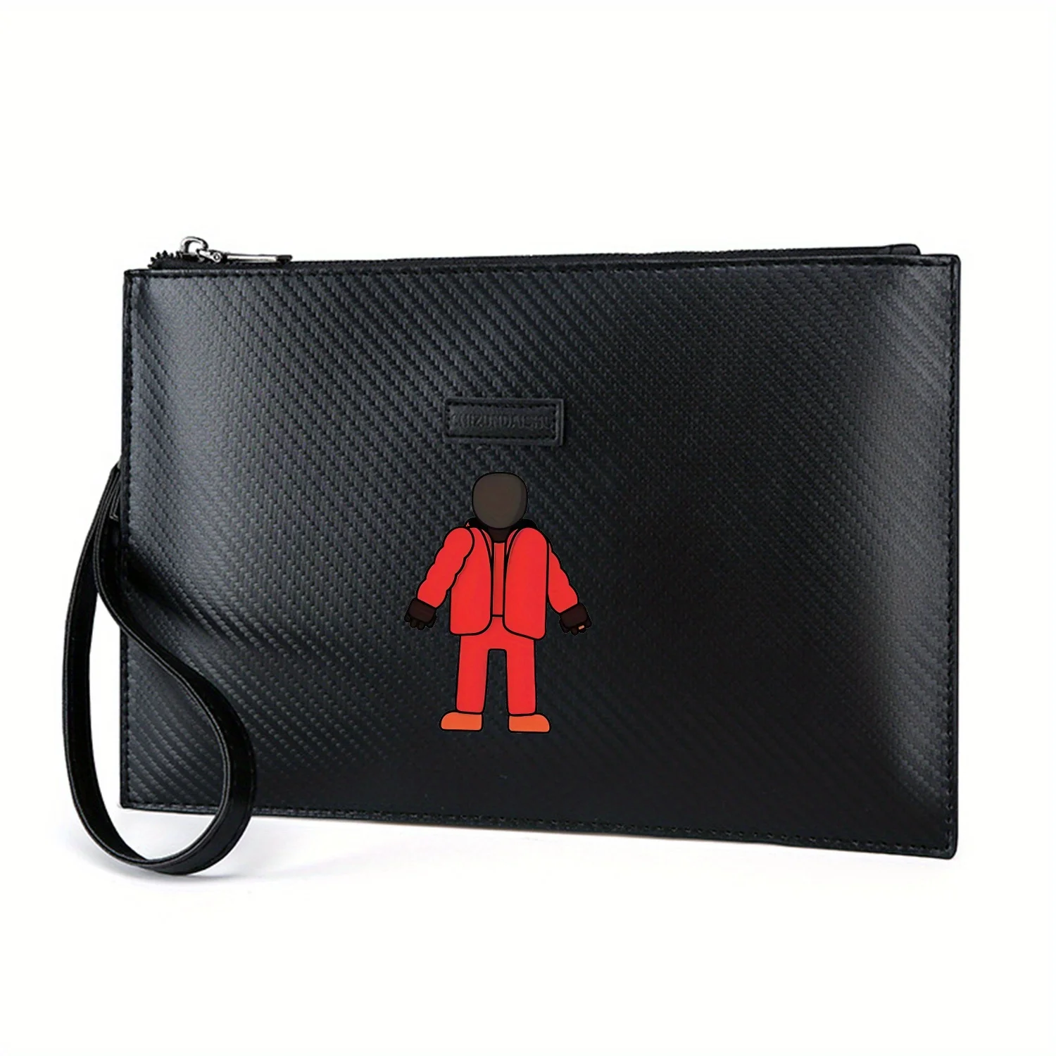 terno-vermelho-figura-preta-maos-bracos-elegante-impresso-pu-bolsa-masculina-elegante-e-pratica-para-transporte-diario