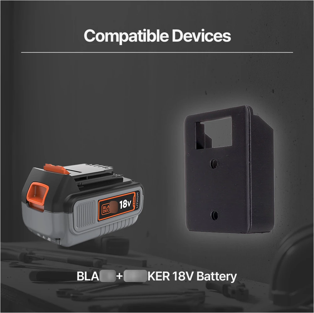 Wall Mount Battery Holder Compatible with Black & Decker 18V