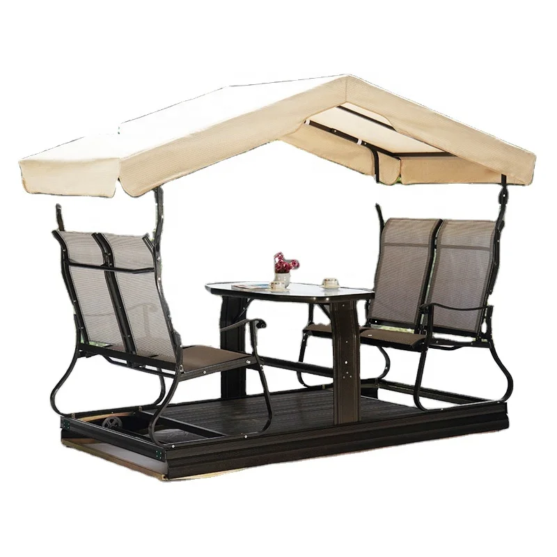 

Hot Selling Designs Patio Garden 4 Seats Swing Rocking Chair for Adults
