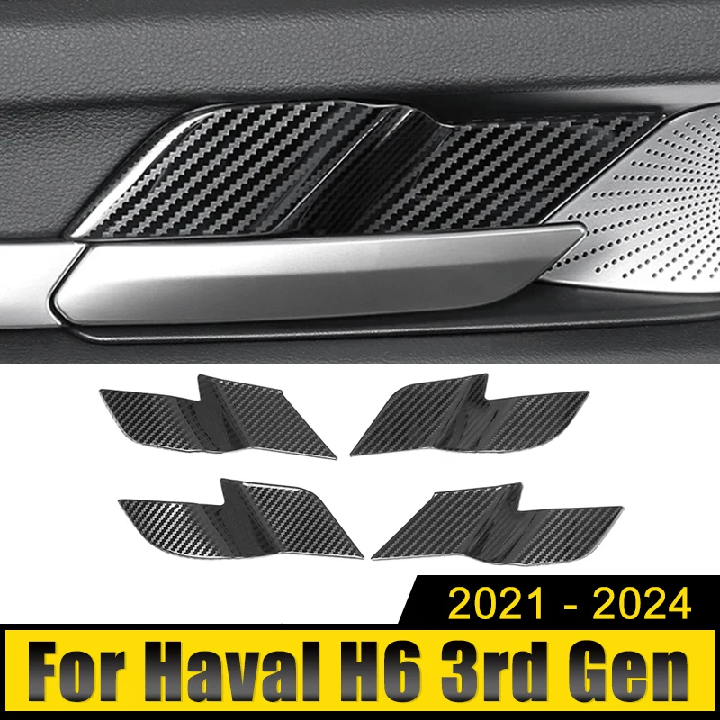 

For Haval H6 3rd Gen GT 2021 2022 2023 2024 HEV PHEV H6S Stainless Steel Car Inner Door Handle Bowl Covers Case Trims Stickers