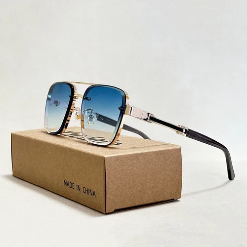 Imagen 2 del producto Nuevas Gafas De Sol para Hombre, Gafas De lujo a la moda, Gafas De Sol cuadradas con protección Solar para Mujer, Gafas De Sol Vintage a la moda para Hombre Zonnebril Su