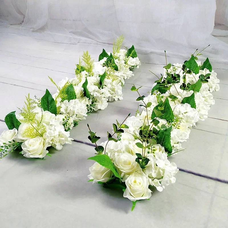 

Luxury Wedding Road Cited Flowers Rose Peony Hydrangea Mix DIY Arched Door Flower Row Window T Station Party Home Decoration