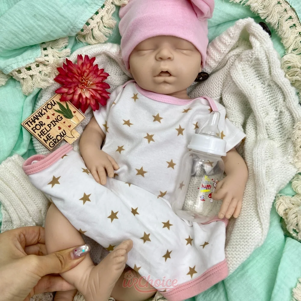 45cm Handmade Details Silicone Reborn Doll Can Use Pacifiers Newborn Doll Anatomically Correct for Collector Artist