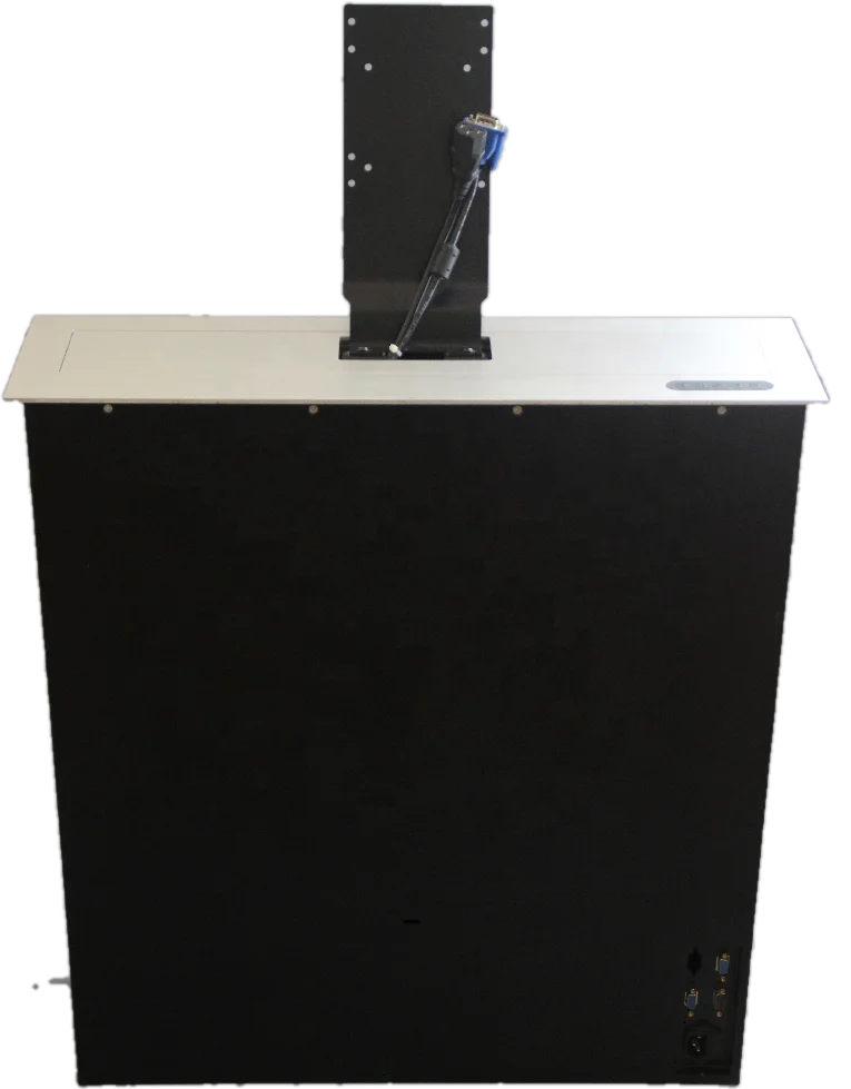 24 Inch Motorized Hidden Desk LCD Monitor Lift Conference Room Audio-Enabled Computer Video Conference System