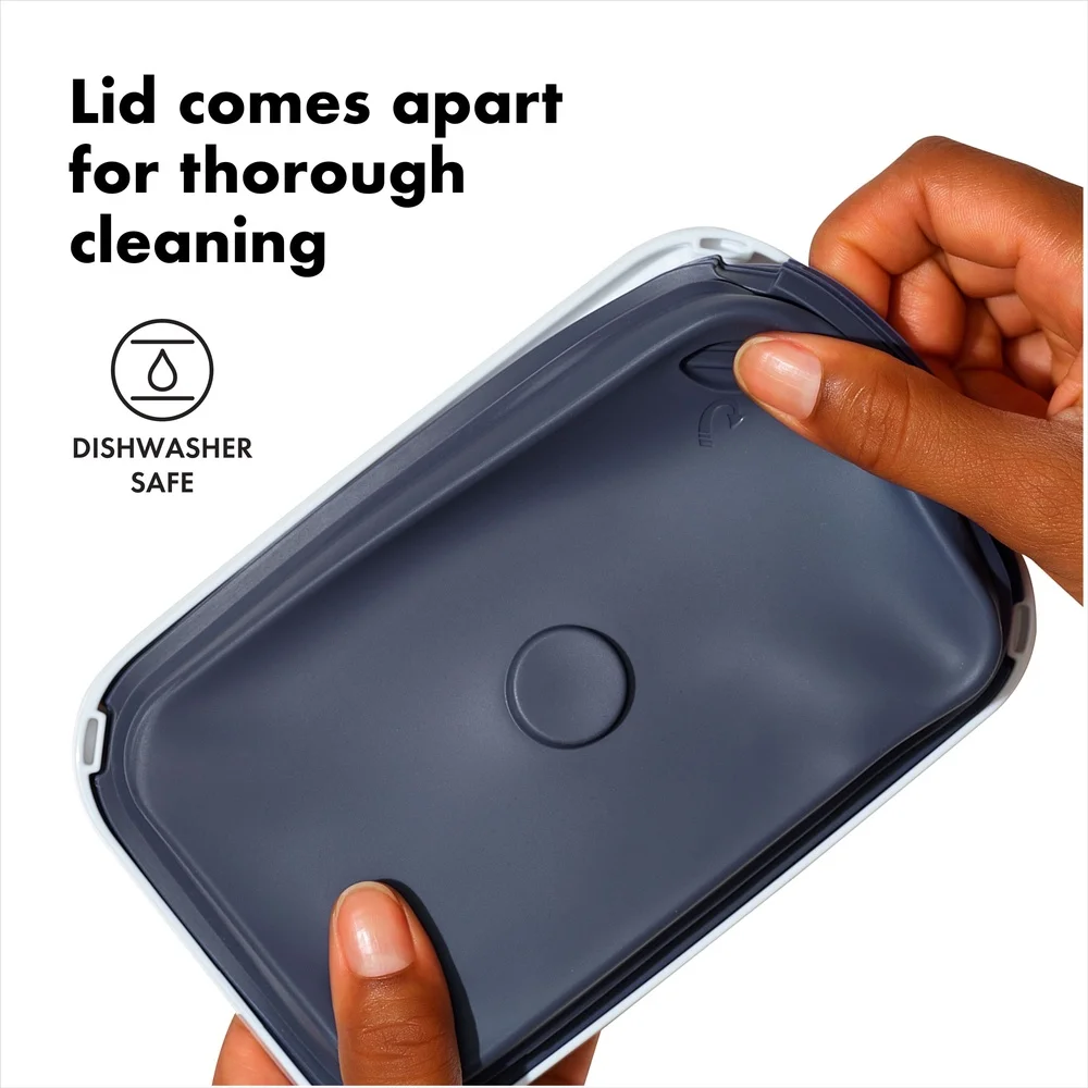 Conjunto de recipiente de armazenamento de alimentos hermético de 3 peças 1.1 Qt empilhável sem BPA organização de cozinha frascos de plástico transparente com botão de pressão