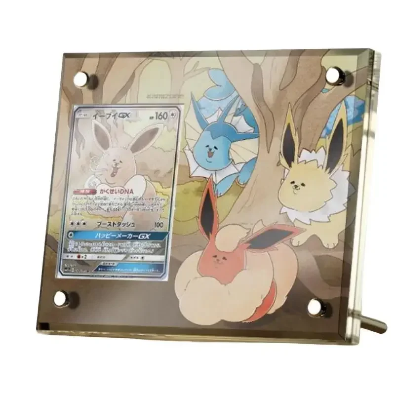 Self Made Pokemon Eevee Acrylic Brick Shield Photo Display Box Anime Game Characters Classic Series Collection Card Child Gifts