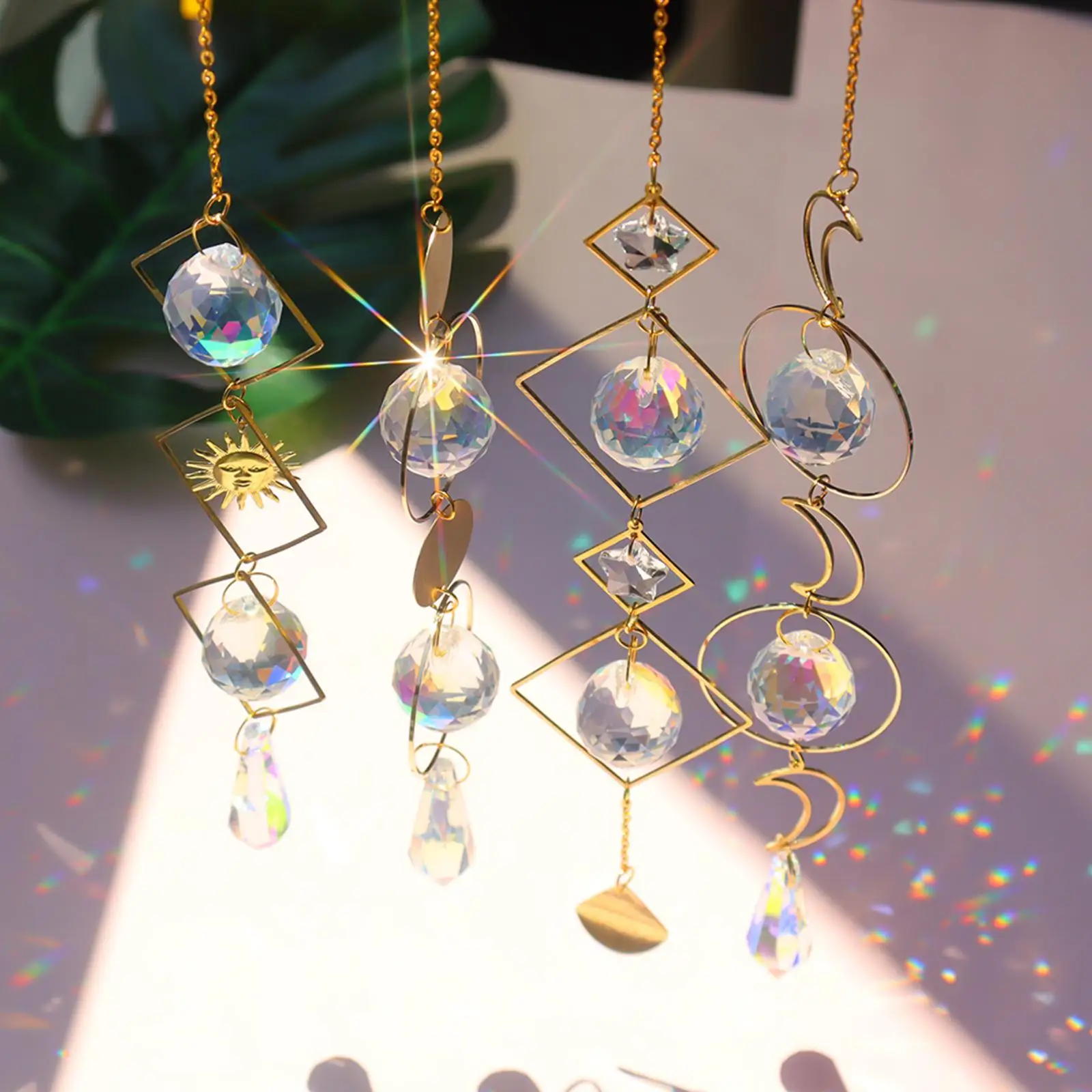 Geometric Sun Catchers Hanging Rainbow Maker Prisms Pendants Home Decoration