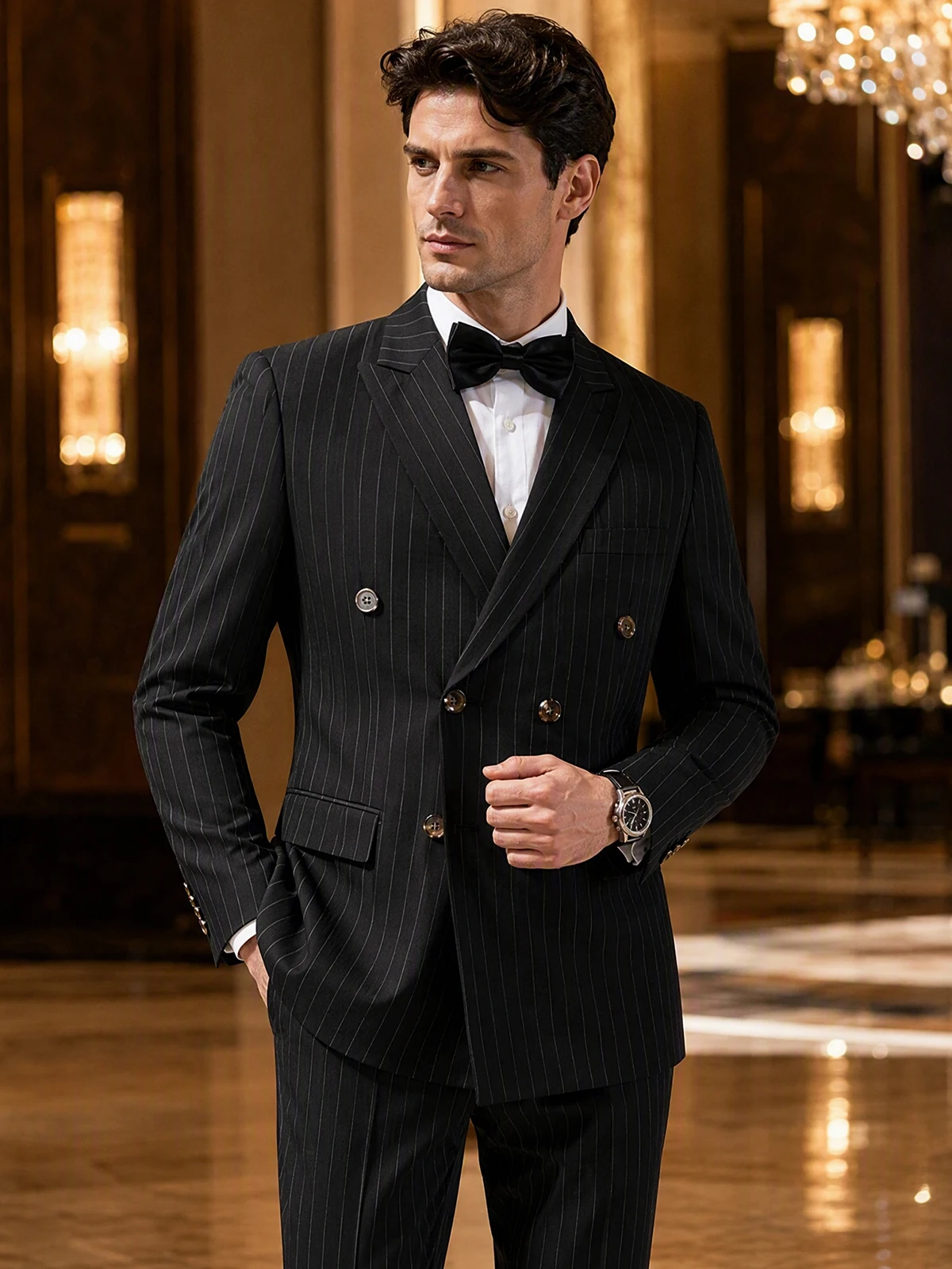 Immagine 5: Abiti a Righe di Alta Qualità ST Cassy per Uomo, Vestibilità Slim, Abbigliamento Maschile di Lusso, Elegante Completo da Uomo per Matrimoni e Cerimonie
