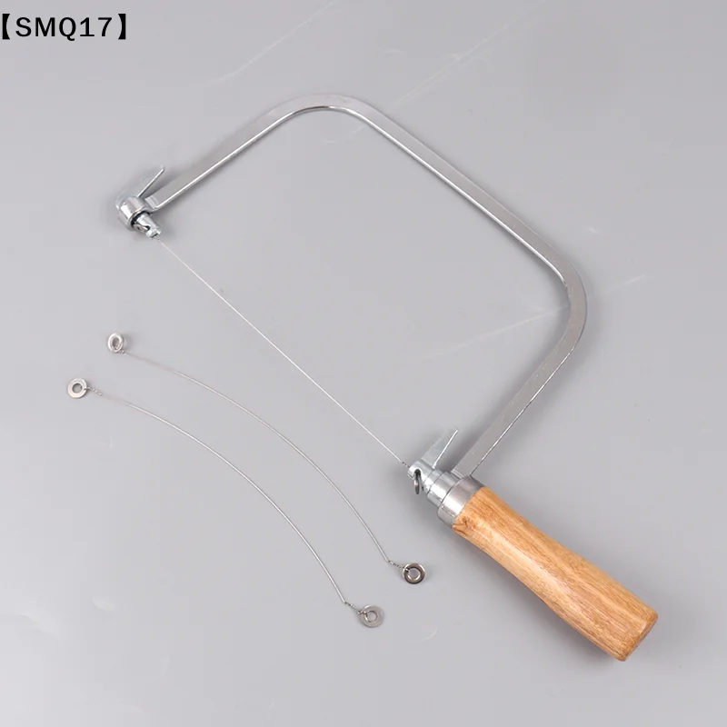 1 PC Soap Kits Soap Loaf Wooden Stainless Steel String Cutter Saw Cutting Knife With 2 Strings For Soap Candle Wax Making【SMQ】