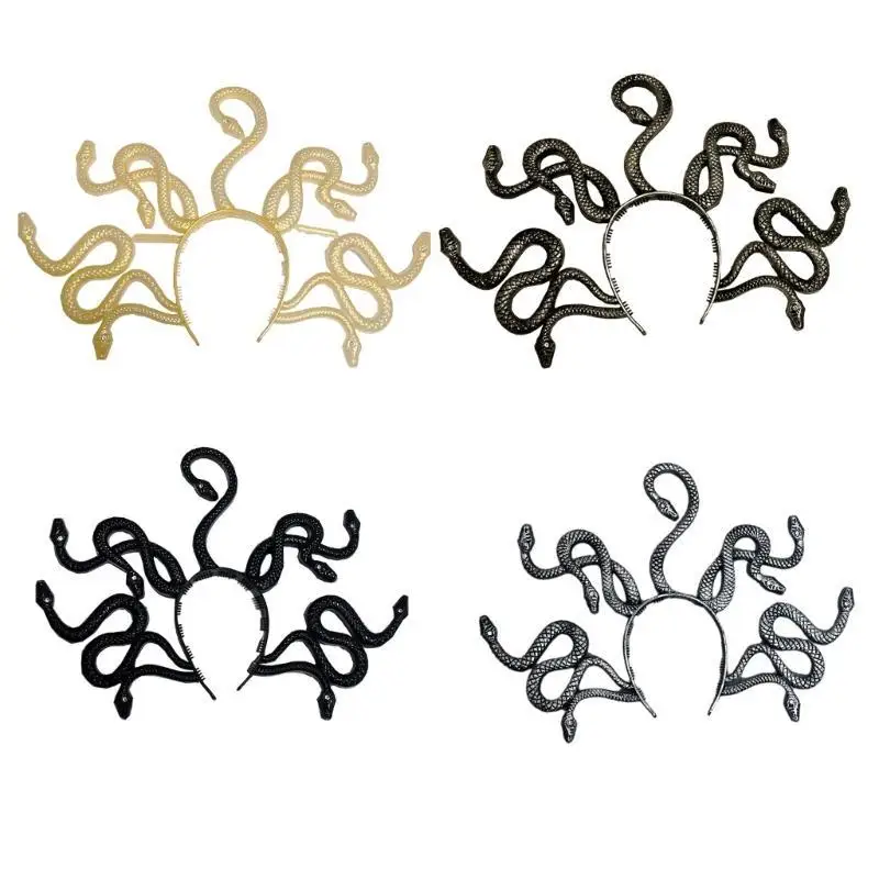 652F ميدوسا ثعبان زي عقال ، ميدوسا خوذة هالوين تأثيري لوازم الحفلات رباط شعر زي الدعائم #5