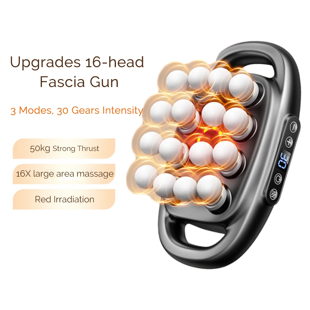 16-Head Fascia Gun High Frequency Vibration Body Massage Gun Back Massager Waist Massager Neck Shoulder Thigh Fascia masajeador