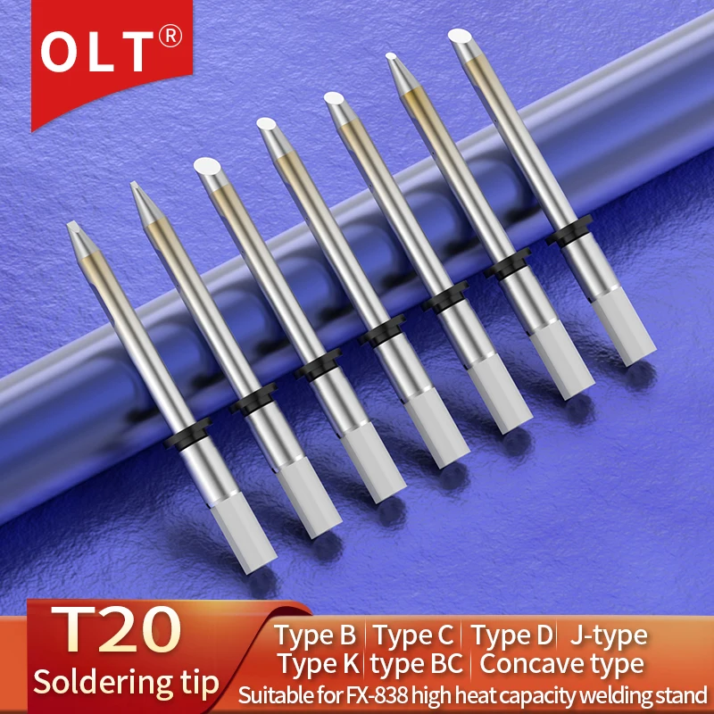 OLT T20 Series Soldering Iron Tips For HAKKO FX838 Soldering Station T20-1610 T20-1611 FX8301/8302 Soldering Iron