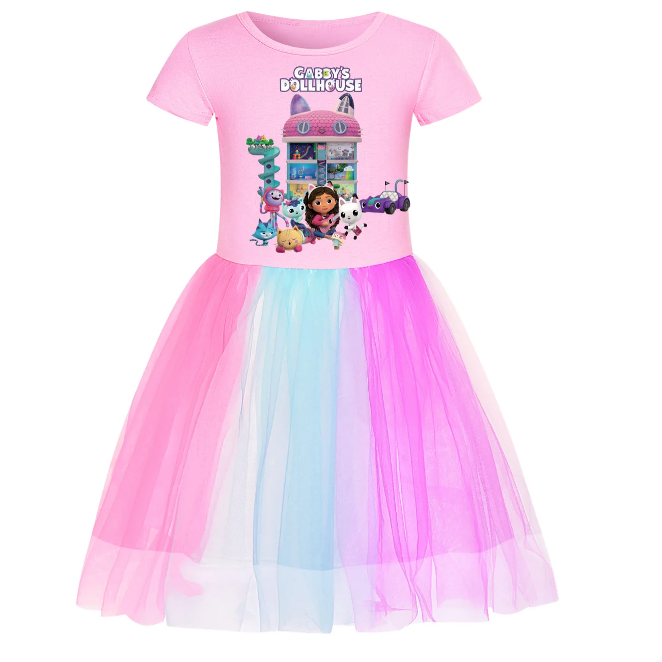 Gabbys Doolhouse-vestido de Cosplay para niña pequeña, traje informal para fiesta de verano, con bolsa