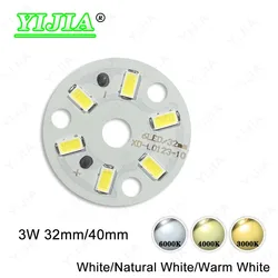 10 pz Ad Alta Potenza 3 W HA CONDOTTO LA Luce del Pannello Lampadine Rotonda Cambia Sorgente Luminosa SMD 5730 Perline Lampada 32mm 40mm Watt Wick Modificato Lampadina