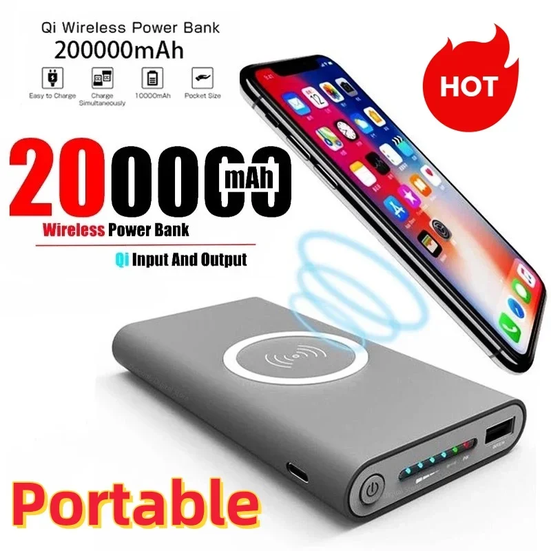 New Ultra-thin Wireless Portable Bidirectional Ultra-fast Charging Mobile Power C Type External Battery Pack Charger Universal