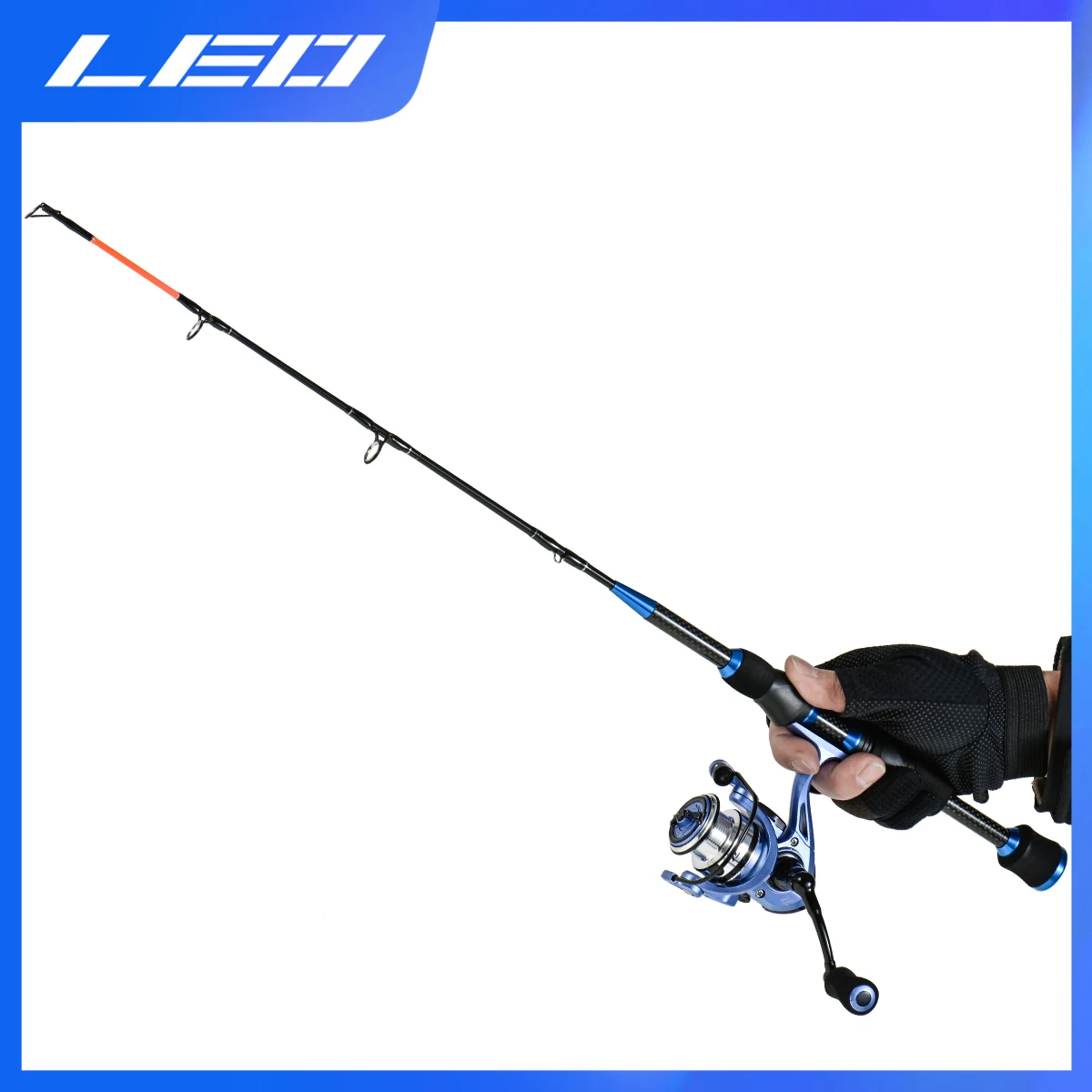 LEOFHISHING Winter Ice Fishing Rods 68cm 77g Carbon Heavy Ultrashort Spinning Rod Travel  Fishing Reel Set Tackle Accessories