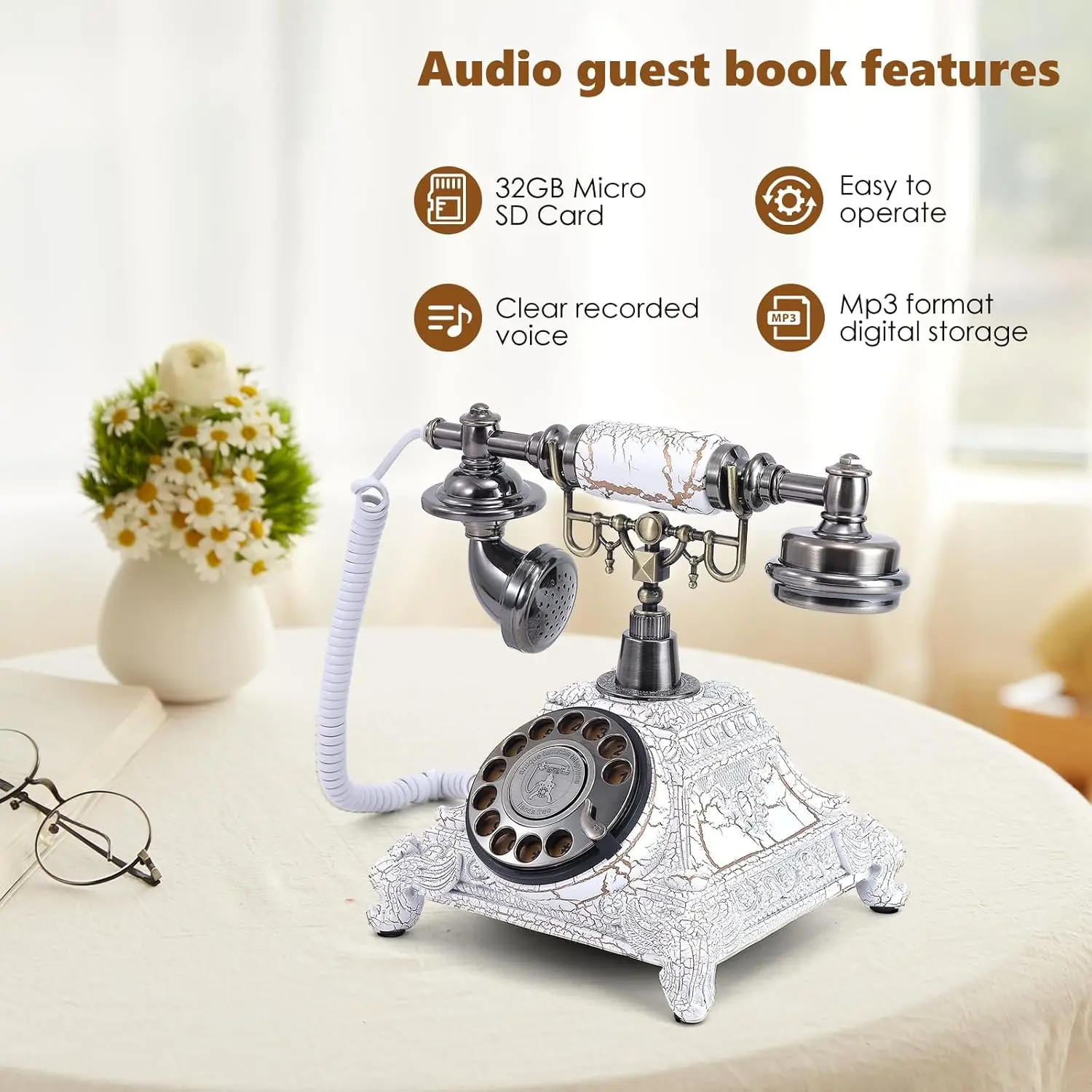 Audio message book phone wedding guest voice blessing message book banquet voice check-in message phone birthday party celebrati