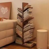 European Minimalist Standing Book Display Shelf Luxury Portable Book Shelf English Modern Aesthetic Wood Librero Salon Furniture