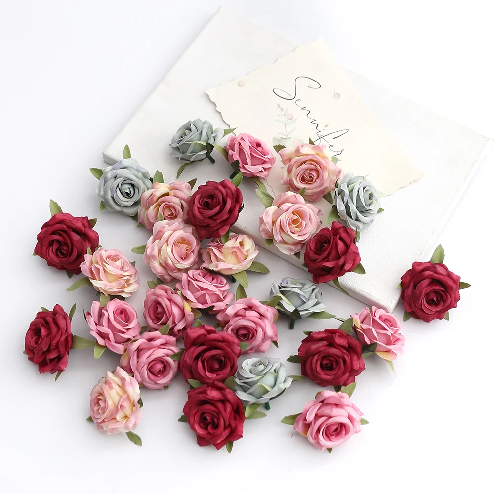 5/10 Stück 5cm Rosen-Seidenblumenköpfe für Party, Heimdekoration, Garten, Simulationsblumen-Zubehör, Geschenk, Hochzeitsdekoration – Detail 5