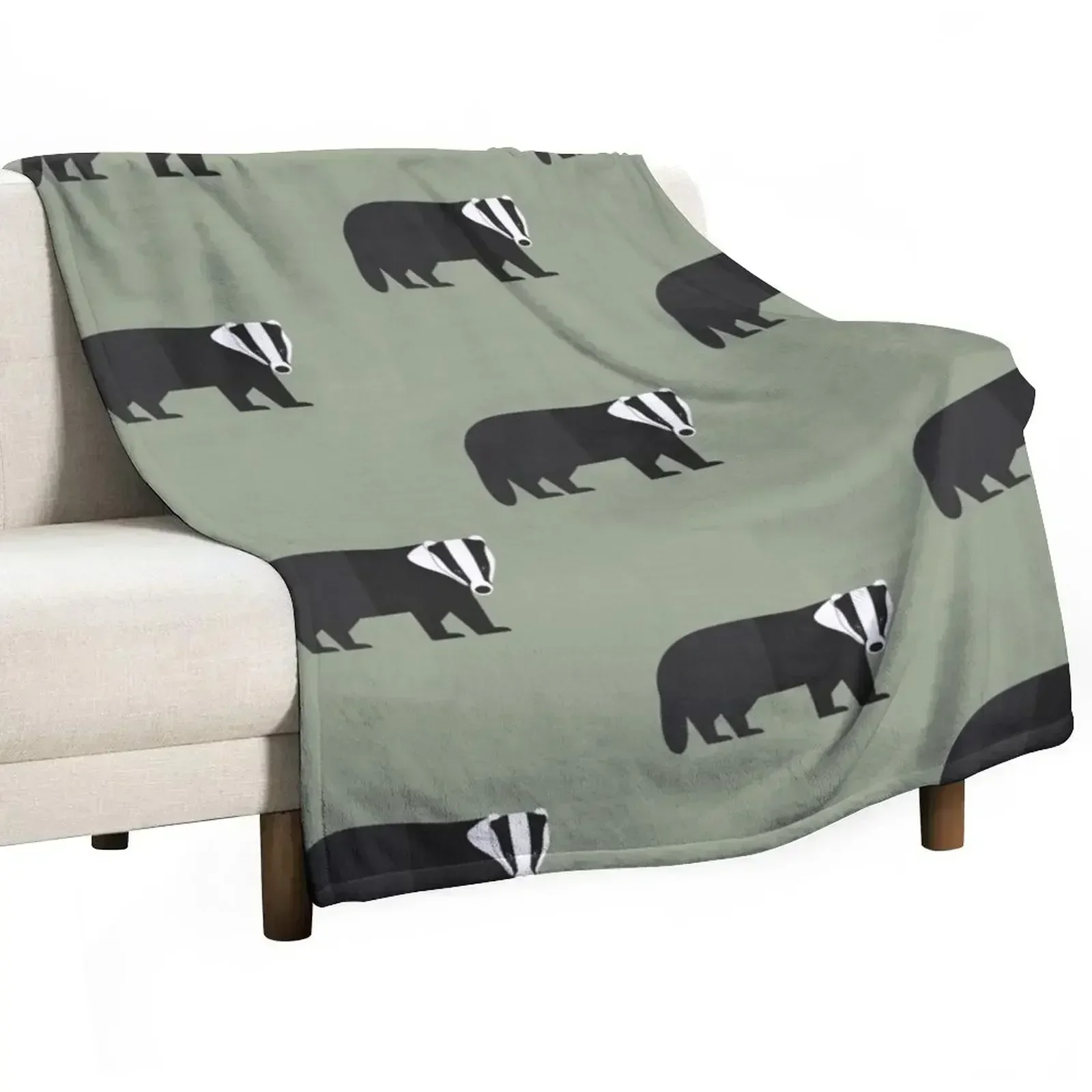 Badger parade Throw Blanket Softest Plaid on the sofa wednesday Blankets