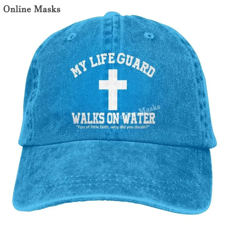 Deniinm Cap My Life Guard Walks On Water Christian Easter Religious Baseball Dad Cap Classic Adjustable for Men Women Hats