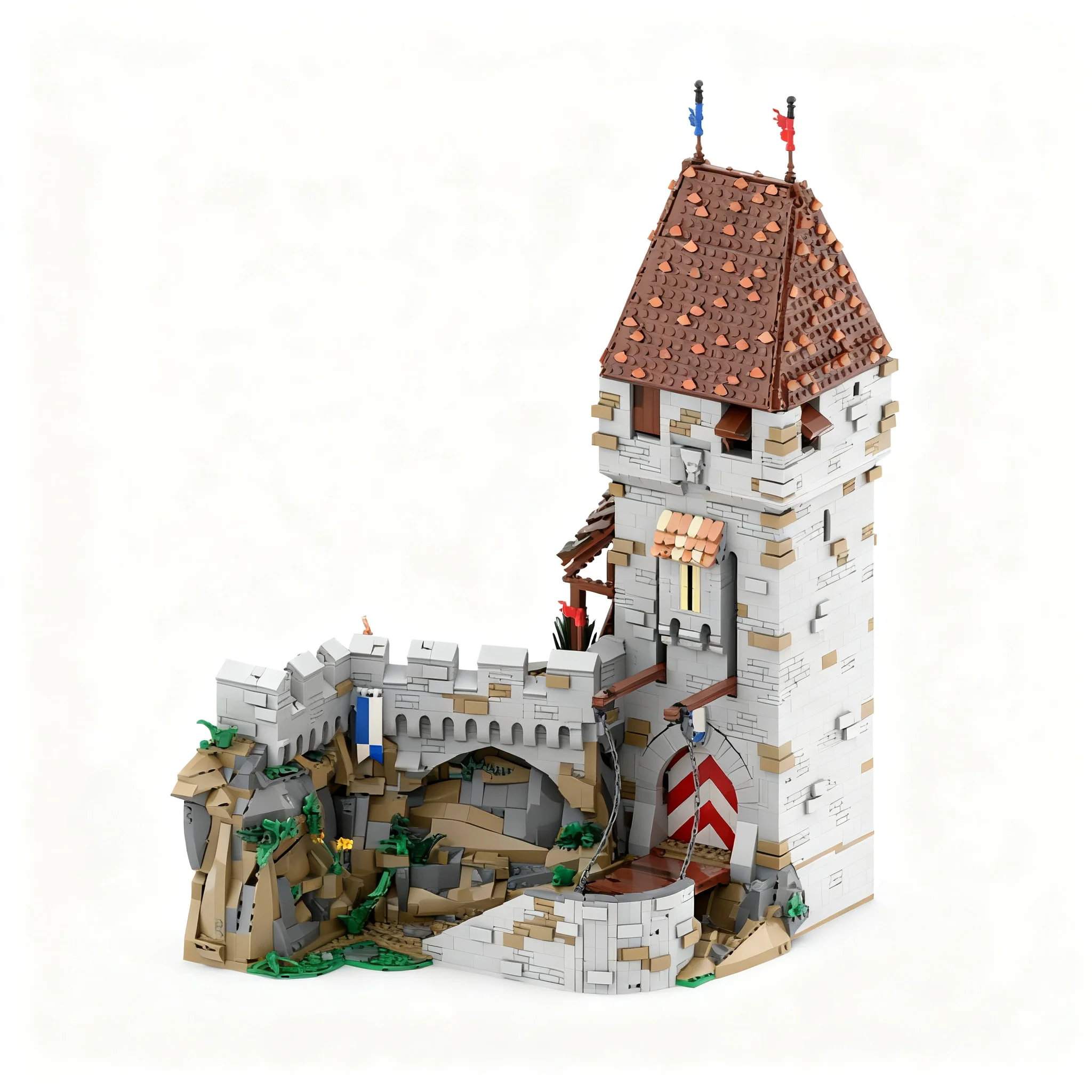 4395pcs MOC Castle Hohenreuth Part 1 Main Gate Tower Model Building Blocks Christmas Gift Construction Craft Assemble Display