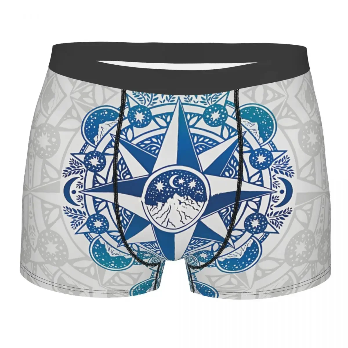 Journey To Moon Mountain Man's Boxer Briefs Underpants Ocean Compass Highly Breathable High Quality Sexy Shorts Gift Idea