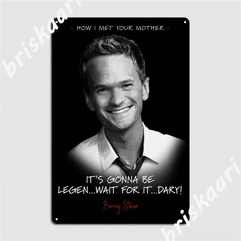 Barney Stinson Metallschild für die Wand, klassisches Wandplakat für das Wohnzimmer, Blechschild, Poster