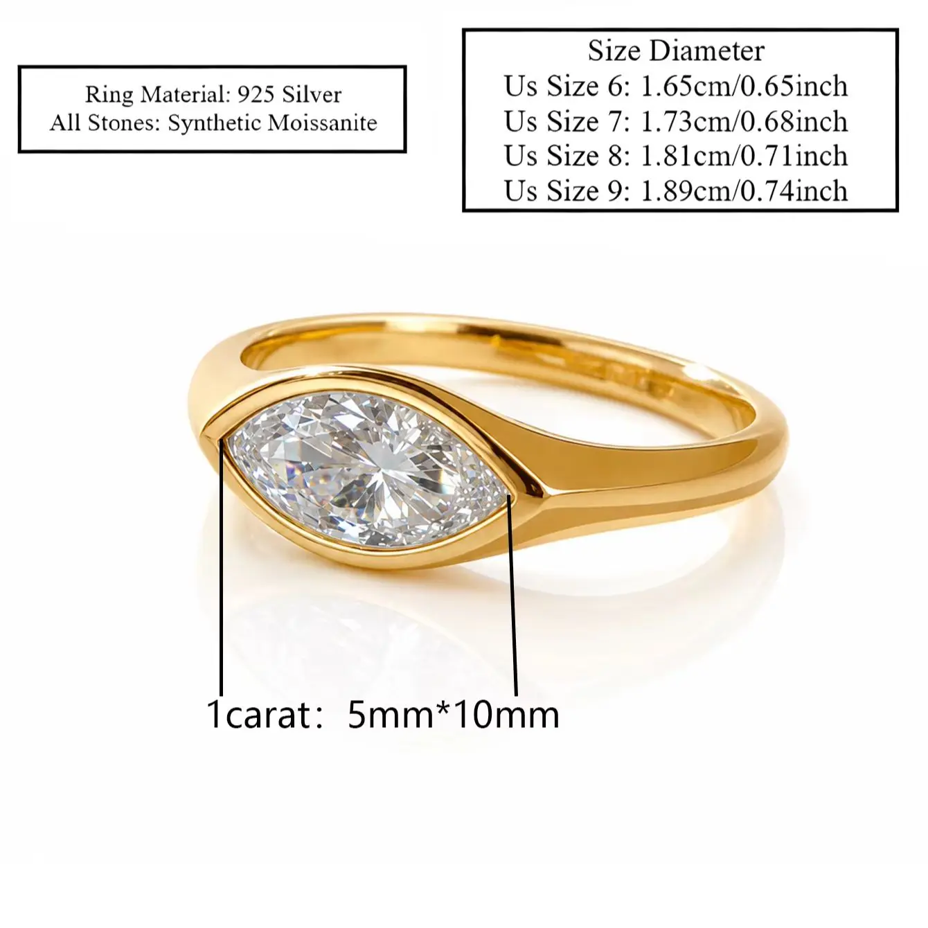 Ein 1-Karat 925 Sterling Silber Moissanit-Ring, Raffiniert und Minimalistisch, Unisex. – Detail 5
