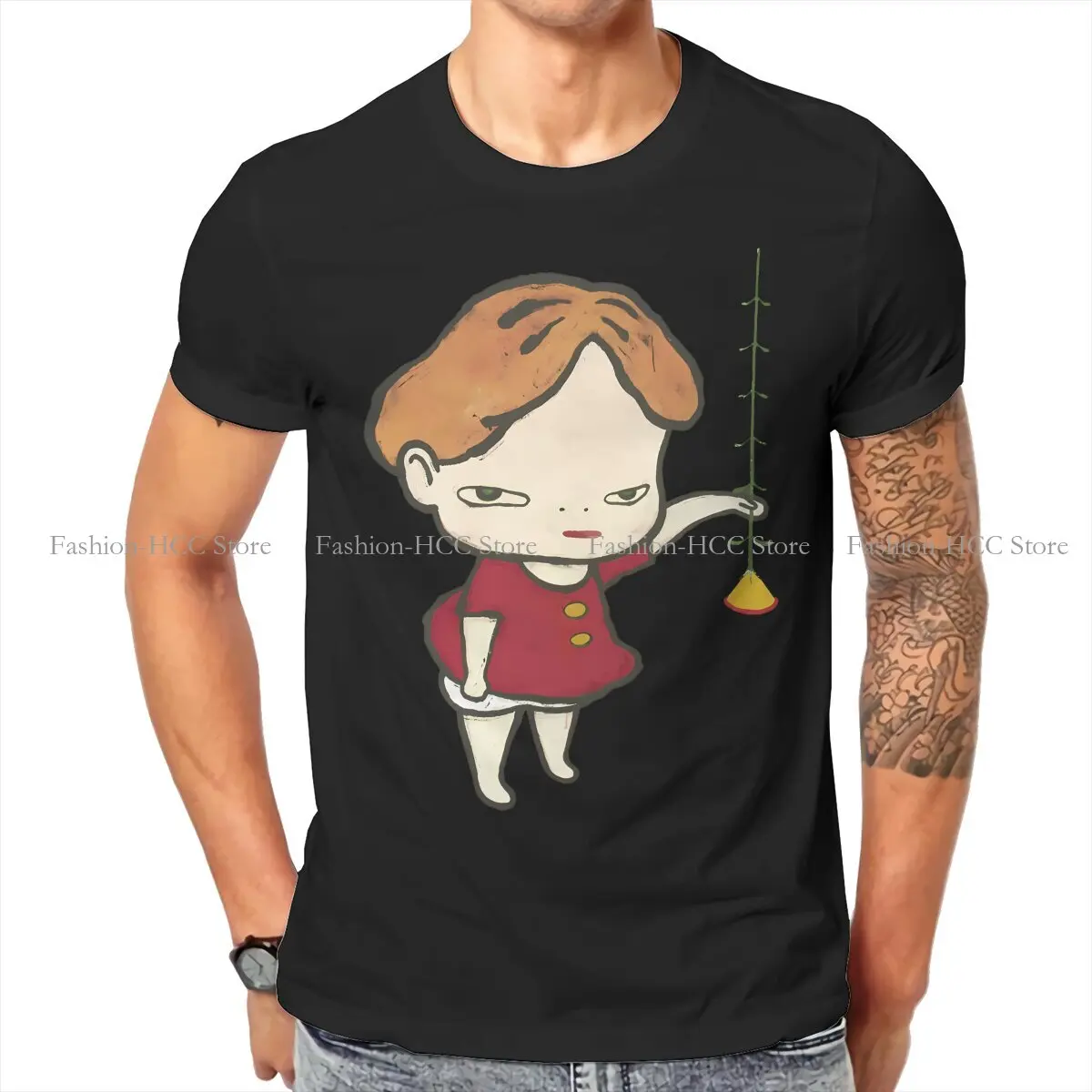 Flower Lightbulb Girl Painting Special TShirt Yoshitomo Nara Top Quality Creative Graphic  T Shirt Short Sleeve