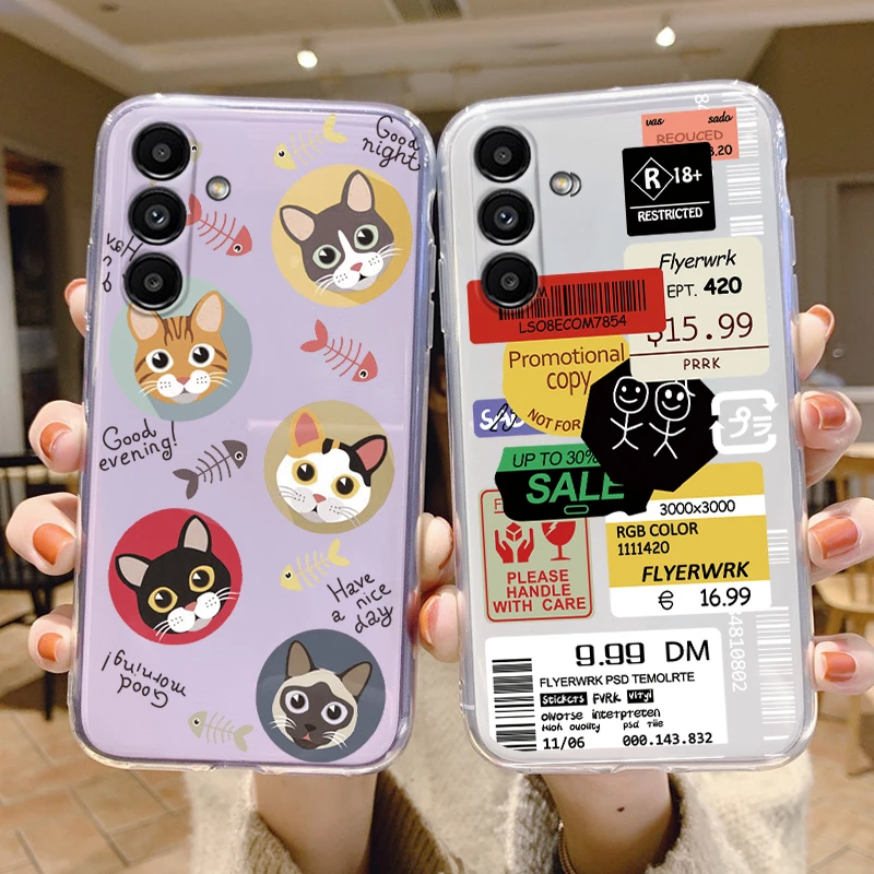 Clear Case For Samsung Galaxy A24 4G Shockproof Cover Cartoon Cute Soft Silicone Fundas For Galaxy A 24 Transparent Bags Coque