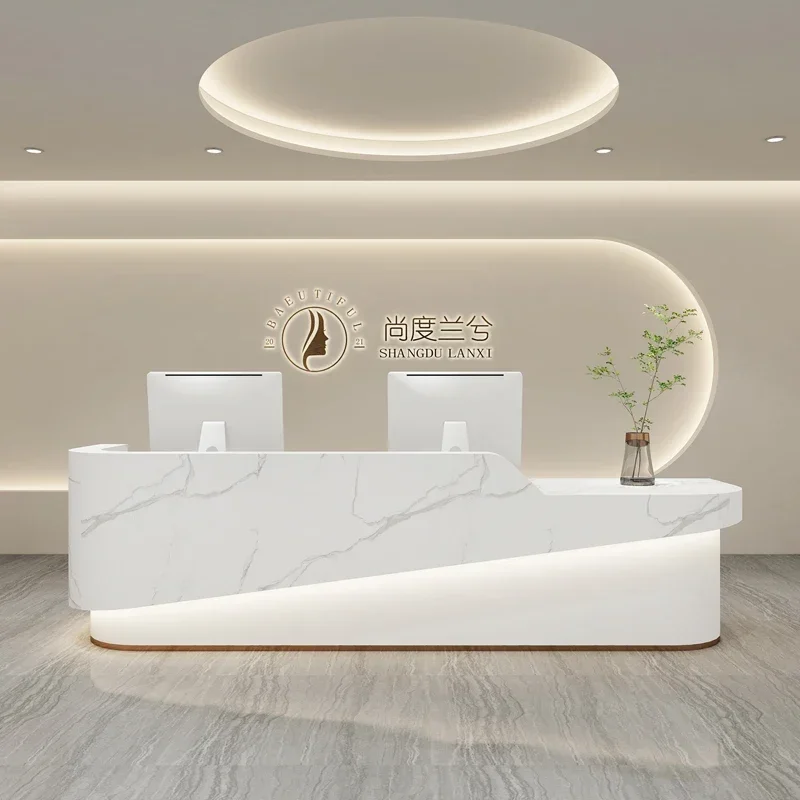 

Luxury Furniture Reception Counter Cosmetics Customer Center Modern Desk Beauty Salon Small Help Party Tables Cash Register Shop