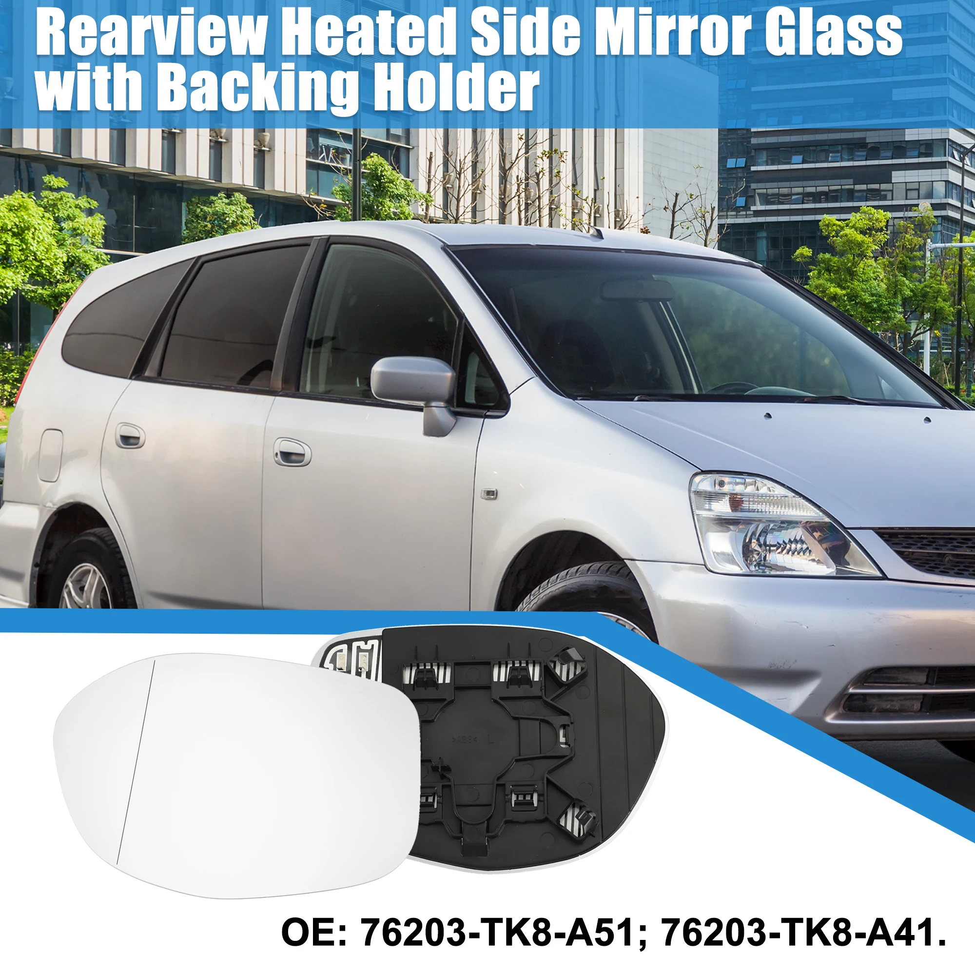 UXCELL Car Rearview Driver Side Heated Mirror Glass W/ Backing for Honda Odyssey